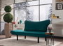 Atelier Del Sofa Chatto - Sofá-Cama de 2 Plazas Azul Petróleo